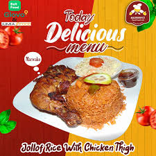 GRILLED CHICKEN THIGH WITH JOLLOF RICE